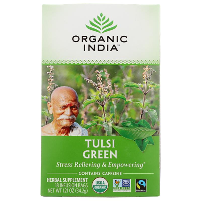 Organic India - Tulsi Green Tea, 18 Bags, 1.2oz