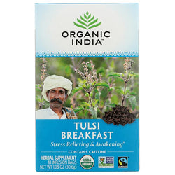 Organic India - Tulsi India Breakfast Tea, 18 Bags, 1.2oz