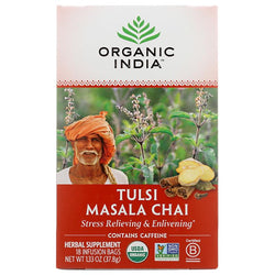 Organic India - Tulsi Masala Chai Tea, 18 Bags, 1.2oz
