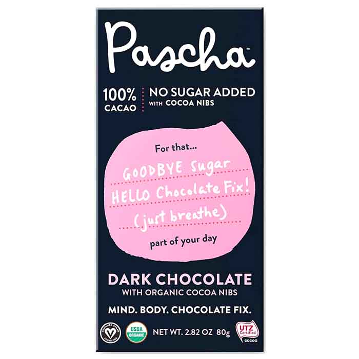 Pascha - 100% Cacao Dark Chocolate Bar, 2.82oz