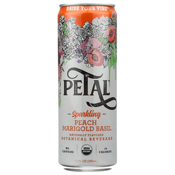 Petal Sparkling Botanicals - Peach Marigold Basil, 12oz