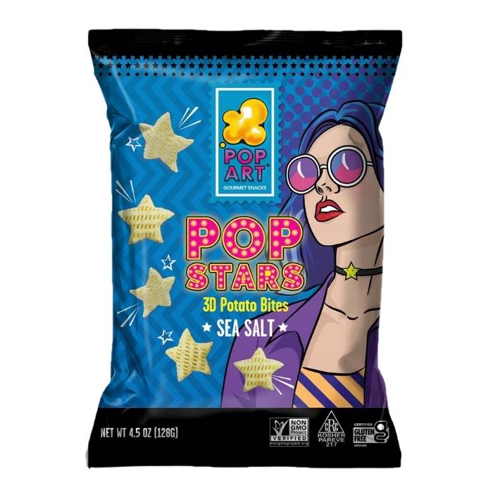 Pop Art - Pop Stars Sea Salt 3D Potato Bites, 4.5oz