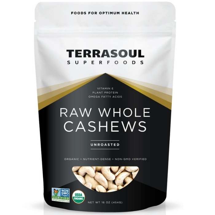 Terrasoul Superfoods - Organic Raw Whole Cashews, 16oz