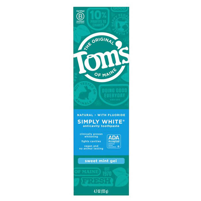 Tom's of Maine - Simply White Natural Toothpaste, Clean Mint, 4oz