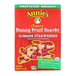 Annie's Organic - Bunny Fruit Snacks - Summer Strawberry , 4 Oz. | Pack of 10