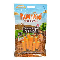 Benevo Pawtato Sticks Dog Chew Treats - Spinach and Kale