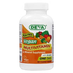 Iron-Free Vegan 1-A-Day Multi-Vitamin by DEVA