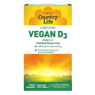 Vegan D3 Softgels by Country Life