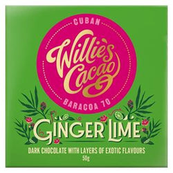 Willie's Cacao Ginger Lime Dark Chocolate Bar